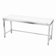 Table de travail en inox 2000x600 mm avec plaque de découpe blanche et renfort PREMIUM - GOLDINOX - gris inox 3701770841660