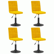 VidaXL Chaises à manger pivotantes lot de 4 jaune moutarde velours Modèle Calista - 3089296