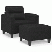 VidaXL Fauteuil avec repose-pied Noir 60 cm Similicuir Modèle Atlas Focus Pro - 3201237