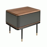 AC ANGEL CERDA Angel Cerdá Table de nuit en bois gris foncé mat, acier noir et plateau en noyer 7170C 60 x 45 x 50 - gris Bois manufacturé 84356310 AC ANGEL CERDA Angel Cerdá Table de nuit en bois gris foncé mat, acier noir et plateau en noyer 7170C 60 x 45 x 50 - gris Bois manufacturé 84356310