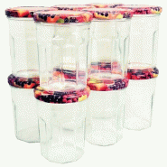 BOUCHONNERIE JOCONDI Pack 12 confituriers 385ml couvercle décor fruits - 035-1059666