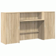 Bureau réception chêne sonoma 200x50x103,5 cm bois d'ingénierie Modèle Atlas Infinite Select - 8721158629876