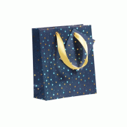 Clairefontaine Lot de 5 Sac cadeau Nuit bleutée, très petit format (12x4,5x13,5 cm), papier 170 g/m², ruban satin assorti - 3329682128657