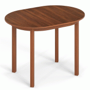 COSTWAY Table à manger, table ovale en bois pour 2 à 4 personnes, table de cuisine avec 4 pieds en bois d'hévéa, table en bois - marron Bois manuf