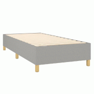 Décoshop26 - Sommier à lattes sur pieds cadre de lit 100x200 cm tissu gris clair TDL0207209 - gris 3001173488005