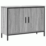 Helloshop26 - Armoire lavabo design moderne salle de bain 80 x 30 x 60 cm rangement optimisé en bois sonoma gris 02_0049449 - gris Bois massif 300023