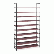 Helloshop26 - Étagère à chaussures extensible ouvert pour couloir ou entrée 176,5 x 99 x 29,5 cm design minimaliste en métal noir 13_0010294 - ve