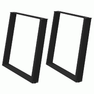 Helloshop26 - Lot de 2 pieds de table à manger en U 90 x 73 cm design moderne stables finition mate en acier noir 02_0057080 - noir acier 30002398504