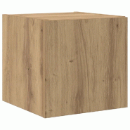 Helloshop26 - Meuble TV mural moderne rangement pratique 30,5 x 35 x 30 cm ambiance cosy en bois d'ingénierie chêne artisan 02_0055048 - Bois massif