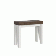 Itamoby Console extensible 90x40/196 cm Naxy Mix Petit plateau Noyer Structure Frêne Blanc - marron 8050598100158