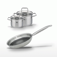 Lot 2 Faitouts 16/20cm & Poêle 28cm Elo Relief Solution - gris 3176239958997