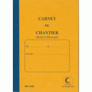 Lot de 5 Carnet de chantier, relevé mensuel - 13x19 - 80 p. - 3416790024428