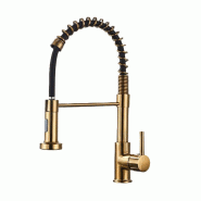 Mitigeur de cuisine extractible avec douchette en acier inoxydable doré | Gasfrit - doré APK_GF6