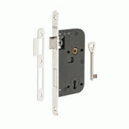 Serrure encastrable à clé pour porte de chambre, axe 50mm, bouts ronds, laiton poli verni, 1 clé - THIRARD - doré 3150260192124 Serrure encastrable à clé pour porte de chambre, axe 50mm, bouts ronds, laiton poli verni, 1 clé - THIRARD - doré 3150260192124
