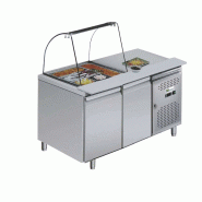 Table réfrigérée 2 portes avec saladette ouverte 2 bacs gn1/1 tempé... - PAA2PP+PS