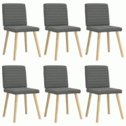 VidaXL Chaises à Manger Lot De 6 Gris Foncé Tissu - gris 8721158569905 VidaXL Chaises à Manger Lot De 6 Gris Foncé Tissu - gris 8721158569905
