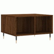 VidaXL Table basse Chêne marron 60x50x36,5 cm Bois d'ingénierie Modèle Flex Vision Pro - 830539