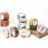 Adhésif personnalisable PVC solvant transparent x72 rouleaux impr.2 coul 50x100m