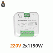 Alcapower Module Domotique Smart Switch 220-240V Ca Double Canal 2X1150W Charges Résistives Inductives Format Compact 44X44X22Mm Interrupteur Wifi -