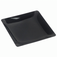 Assiette carrée Fluid' PS 20x20x1,3cm noire - par 100