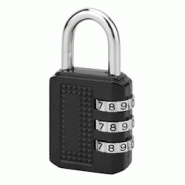 Cadenas à code Compact 03, bagage, 3 chiffres, anse acier, 31mm, noir - THIRARD - noir 3150261376004 Cadenas à code Compact 03, bagage, 3 chiffres, anse acier, 31mm, noir - THIRARD - noir 3150261376004