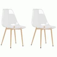 Chaises à manger lot de 2 Transparent PET Modèle Nova Terrasse - 338062