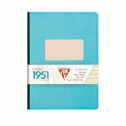Clairefontaine Lot de 5 Carnet 1951 A5, 192p./96 feuilles 90 g/m² brochure dos toilé, coloris turquoise, ligné 8mm - 3329681957463