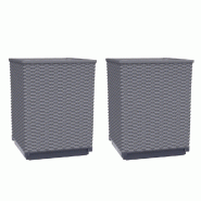 Helloshop26 - Jardinière bac lit surélevé plantes fleurs jardin terrasses lot de 2 30 x 30 x 37 cm polypropylène gris 02_0038924 - 3000217991471