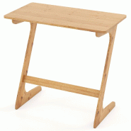 Helloshop26 - Table d'appoint en forme de Z 75 x 40 x 70 cm multifonctionnelle design rustique en bambou naturel 20_0013864 - Bambou 3000227967039