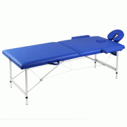 Helloshop26 - Table pliable de massage 2 zones avec cadre en inox bleu 02_0001879 - bleu aluminium 3000089661533