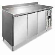 KLIMAITALIA Table frigo inox 3 portes, crédence tropicalisée classe B, dégivrage automatique, température -2°C/+8°C. Dim. LxS&H 179,5x70x96 cm.