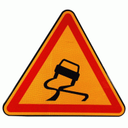 Panneau de danger temporaire AK4 - chaussée glissante - film rétro-réfléchissant Panneau de danger temporaire AK4 - chaussée glissante - film rétro-réfléchissant