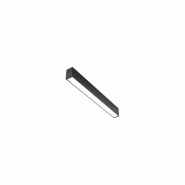 Plafonnier LED modulaire 20 W, 60 cm, noir mat, CCT réglable, diffuseur prismatique UGR minore 22, classe I - Perenz - noir 8462 N CT