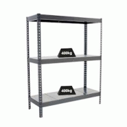 PROREGAL Étagère pour charges lourdes METAL YETI THREE | HxLxP 200x120x75cm | Charge du compartiment 400kg | Gris - gris métal PR_RS22-28 PROREGAL Étagère pour charges lourdes METAL YETI THREE | HxLxP 200x120x75cm | Charge du compartiment 400kg | Gris - gris métal PR_RS22-28