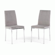 RATTATAN Lot de 2 chaises d’intérieur en velours, dossier haut, pieds en métal, design élégant, pour cuisine, bar ou restaurant – Alma – Gri RATTATAN Lot de 2 chaises d’intérieur en velours, dossier haut, pieds en métal, design élégant, pour cuisine, bar ou restaurant – Alma – Gri