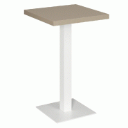 Table mange debout Cage blanc plateau taupe 70x70x111cm