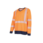 Tee-shirt col V manches longues Visio haute visibilité classe 2 - TSVLHVVSOOGN-DM01_0