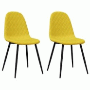 VidaXL Chaises à Manger Lot De 2 Jaune Moutarde Velours - jaune 325653 VidaXL Chaises à Manger Lot De 2 Jaune Moutarde Velours - jaune 325653
