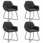 VidaXL Chaises à manger lot de 4 noir tissu Modèle Elmonis - 277106