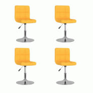 VidaXL Chaises pivotantes à manger lot de 4 jaune tissu Modèle Alvoria - 3087455
