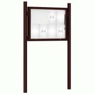Vitrine extérieure peinte 75 sur poteaux - Affichage simple face - Vitrage Plexi chocs - Porte battante réversible Vitrine extérieure peinte 75 sur poteaux - Affichage simple face - Vitrage Plexi chocs - Porte battante réversible