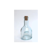 1 bouteille 16 cm a empiler (sans la base) en verre recycle, avec bouchon en liege