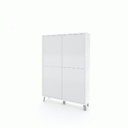 AQA Design Buffet haut VENBRUK en mélamine blanc pierre/blanc brillant L.108 P.41 H.161 MP07038 - multicolore Bois manufacturé MP07038