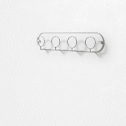 AQA Design Porte-manteau en métal blanc LEN, L.53,5 P.5 H.12 MP02977 - blanc métal MP02977