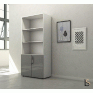 Armoire haute mixte à portes battantes Luxury - Ofitres - Alu