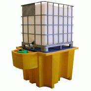 Bac de rétention PE - 1 cubi 1000 l avec caillebotis + zone de soutirage