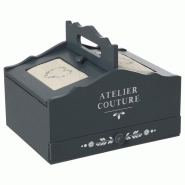 BOÎTE À COUTURE 1 TIROIR ROMANCE 28CM GRIS FONCÉ - PARIS PRIX BOÎTE À COUTURE 1 TIROIR ROMANCE 28CM GRIS FONCÉ - PARIS PRIX