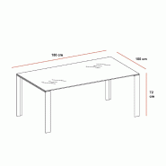 Bureau de direction X7 en verre - Officity - 180, Blanc