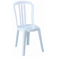Chaise en plastique blanche - empilable - protection anti-uv