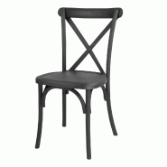 Chaises en résine à dossier croisé Manhattan Bolero noires (lot de 4) - HW283